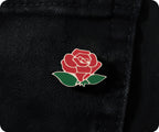 Red Rose Pin Badge