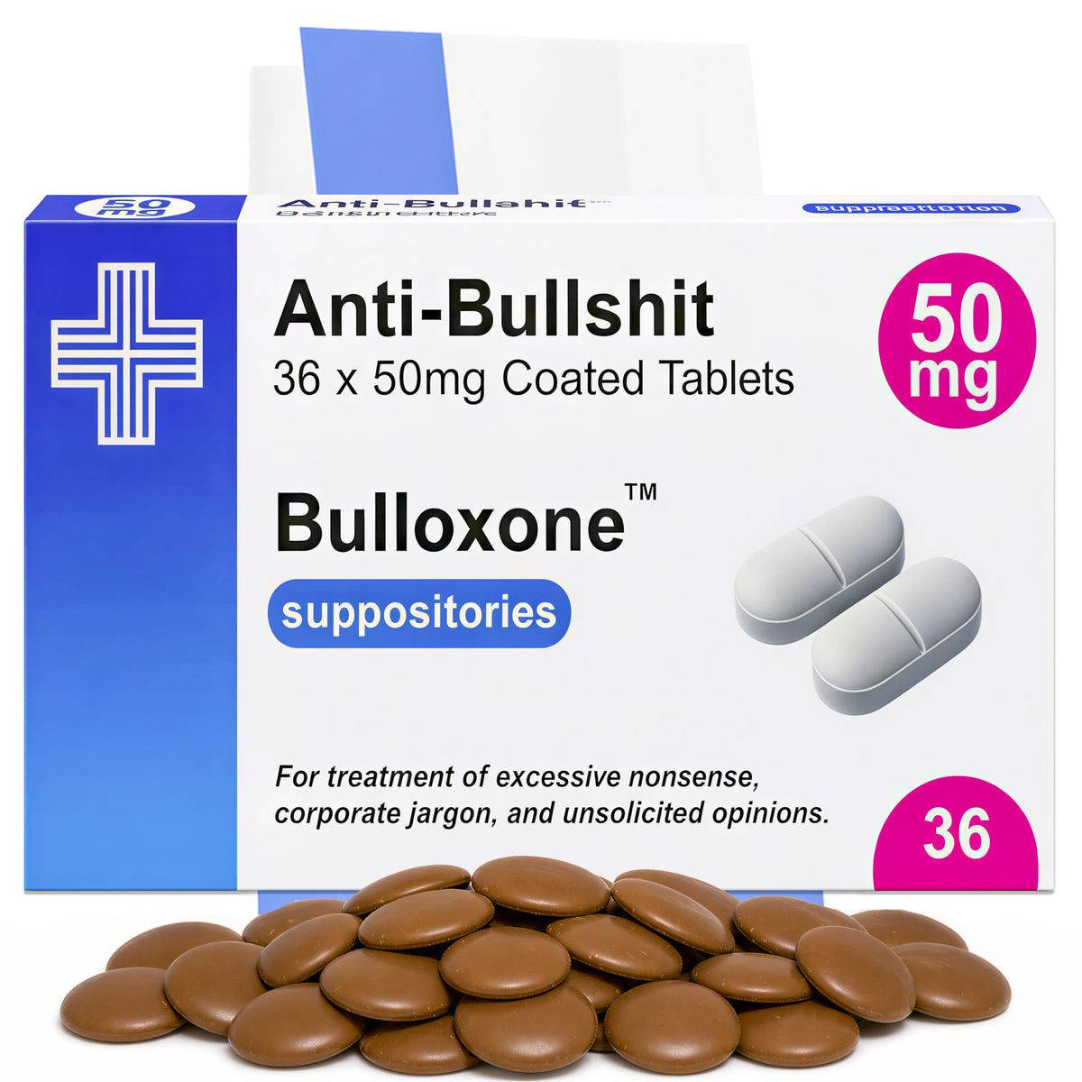 Anti-Bullshit Prescription Milk Chocolate, 36g | Vegetarian Main image