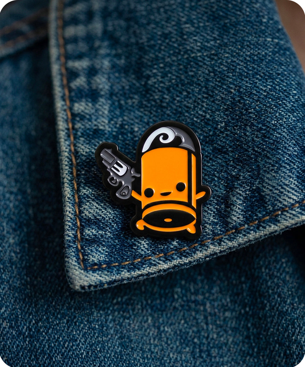 Cute Bullet Character Enamel Lapel Pin Badge