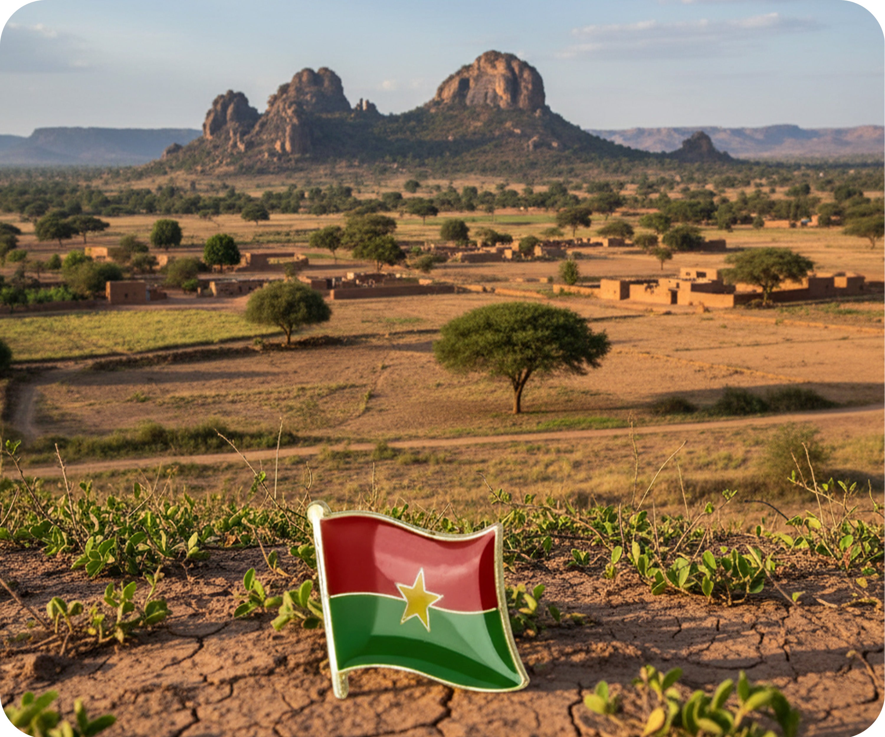 Burkina Faso Flag Pin Badge