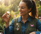 Pink Butterfly Pin Badge