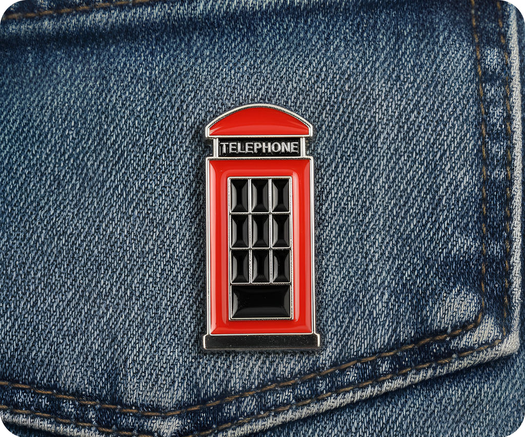 London Red United Kingdom Telephone Box Pin Badge