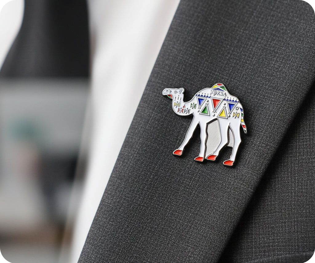 Arabian Camel Colour Pattern Pin Badge