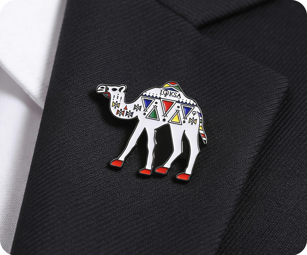 Arabian Camel Colour Pattern Pin Badge