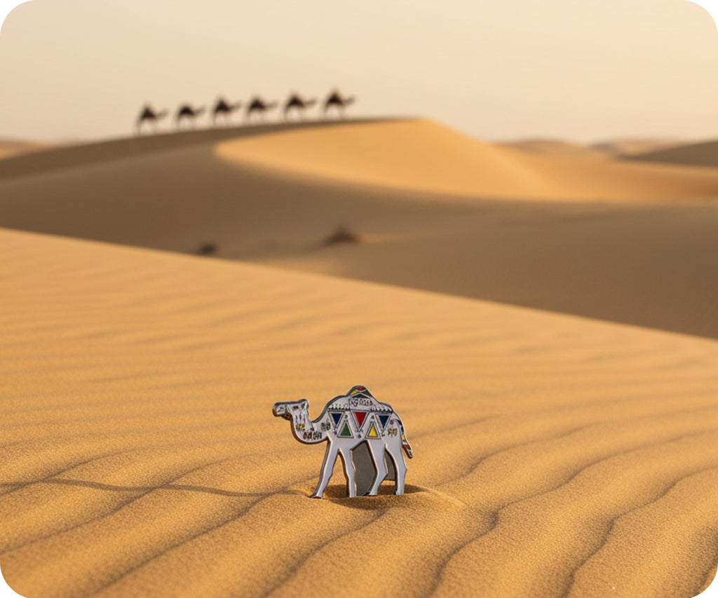 Arabian Camel Colour Pattern Pin Badge