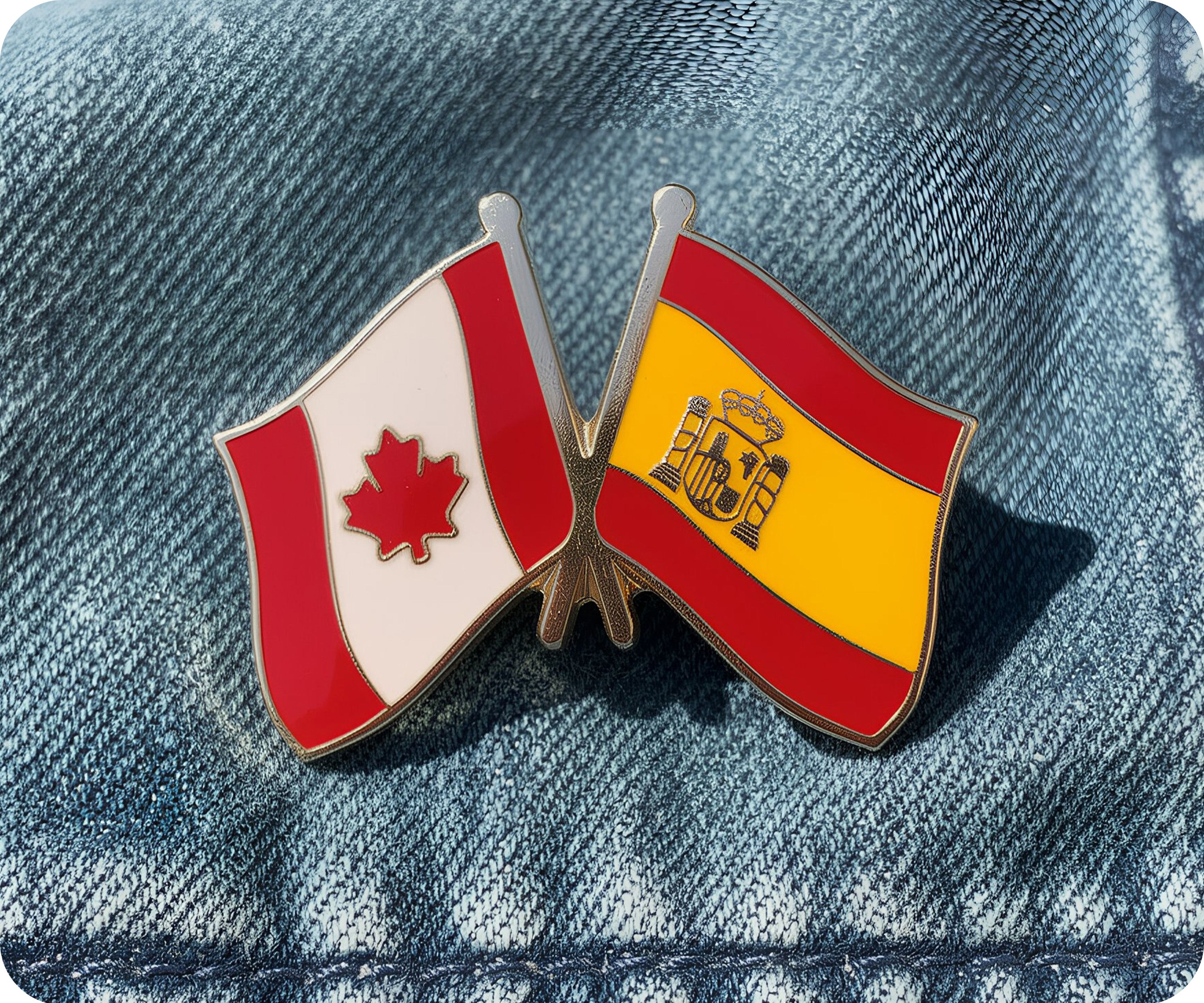 Pin de amistad Canadá y España Imagen secundaria del producto
