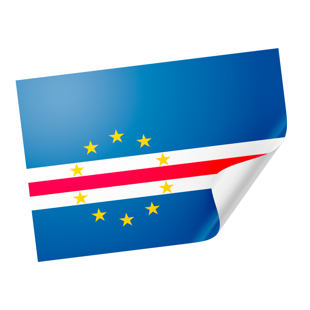 20 X Cape Verde Flag Stickers Main image