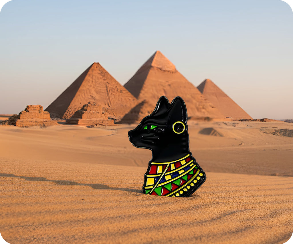 Egyptian Cat Head Pin Badge