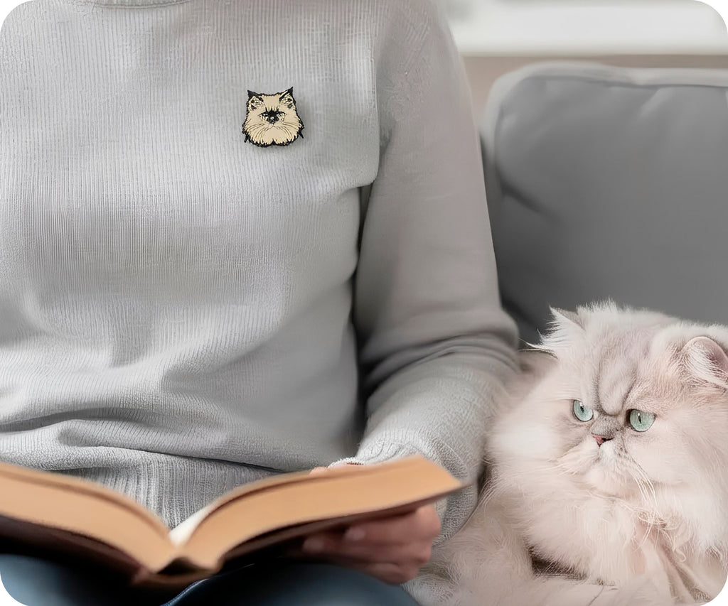 Persian Cat Pin Badge