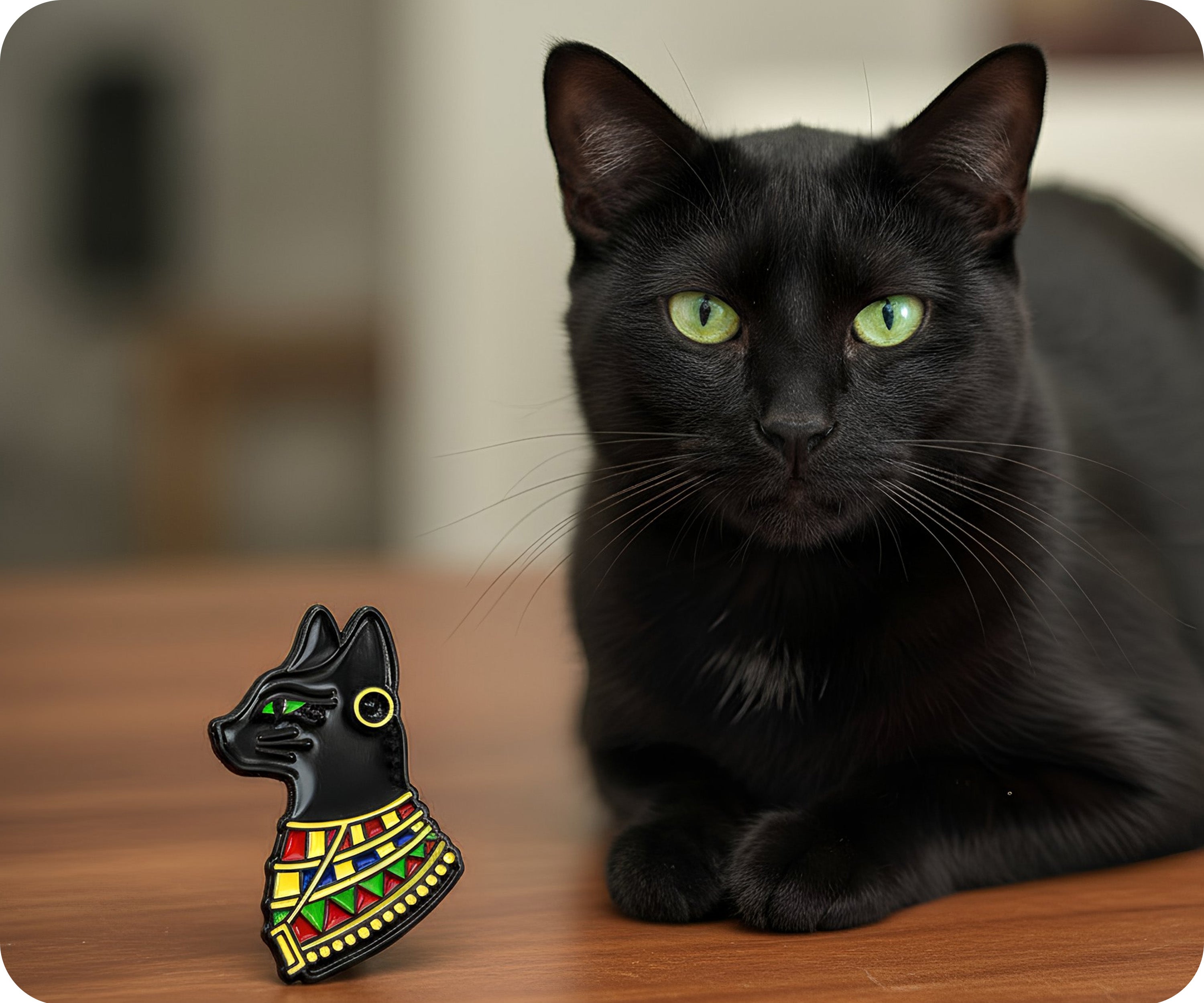 Pin con cabeza de gato egipcio Imagen secundaria del producto