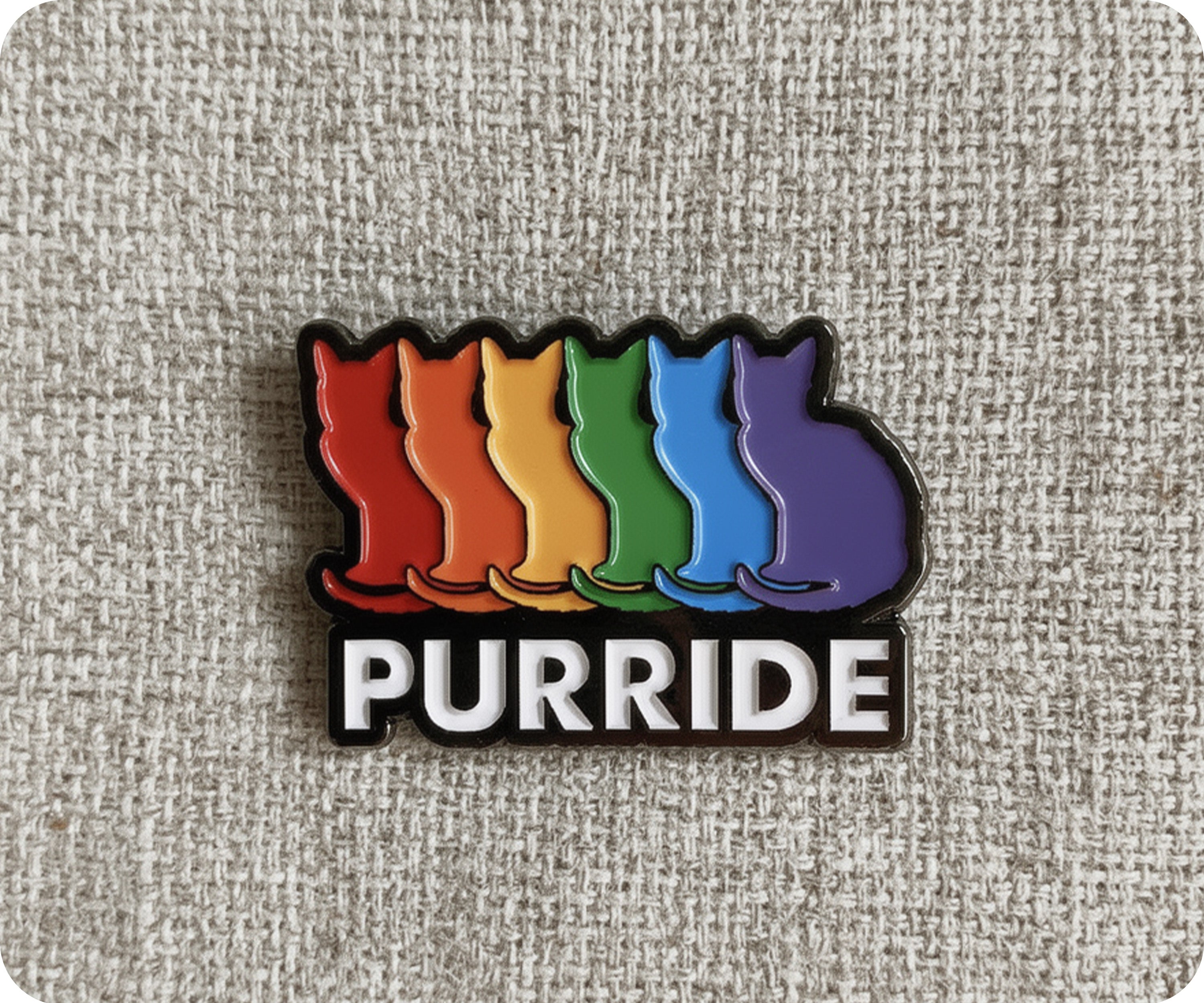 Insignia con el orgullo gay de gatos Purride