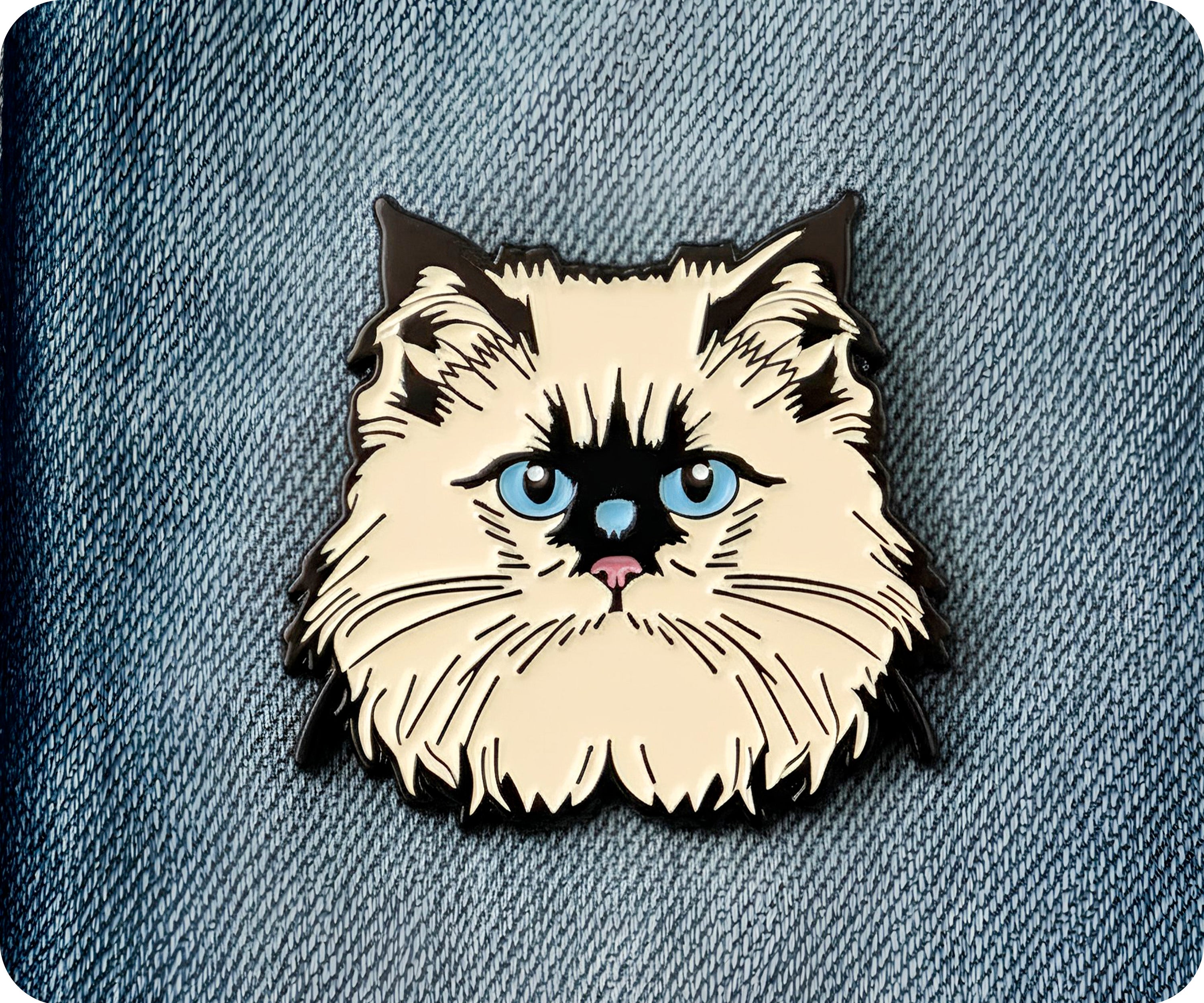 Insignia de solapa de gato persa Imagen secundaria del producto
