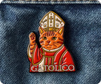 Gatolico Catholic Spanish Pop Cat Pin Badge