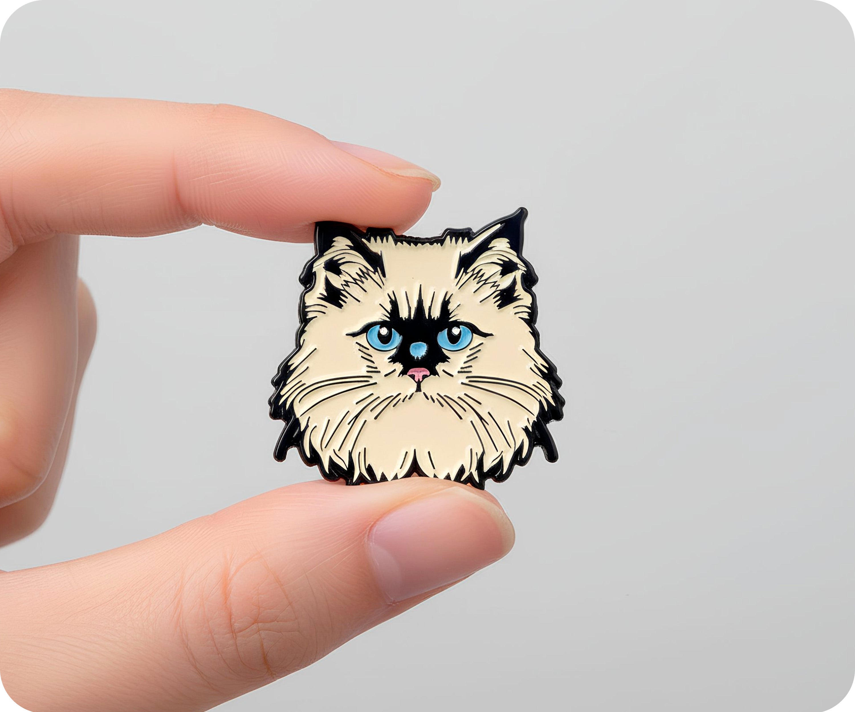 Persian Cat Pin Badge