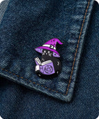 Black Cat Witch Enamel Lapel Pin Badge