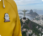Cristo Redentor Gato Gatito Brasileño Pin Insignia