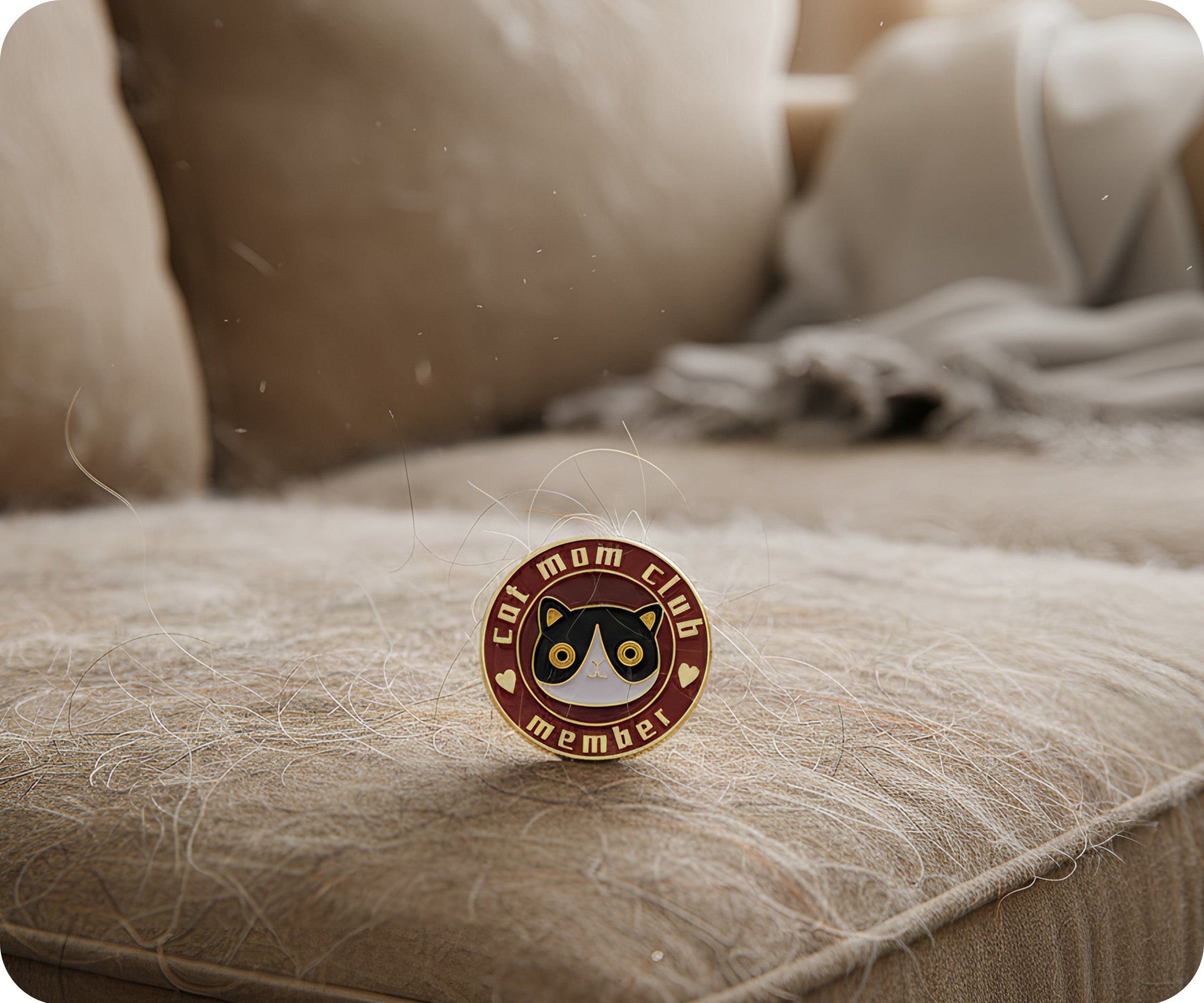 Cat Mom Club Member Pin Badge