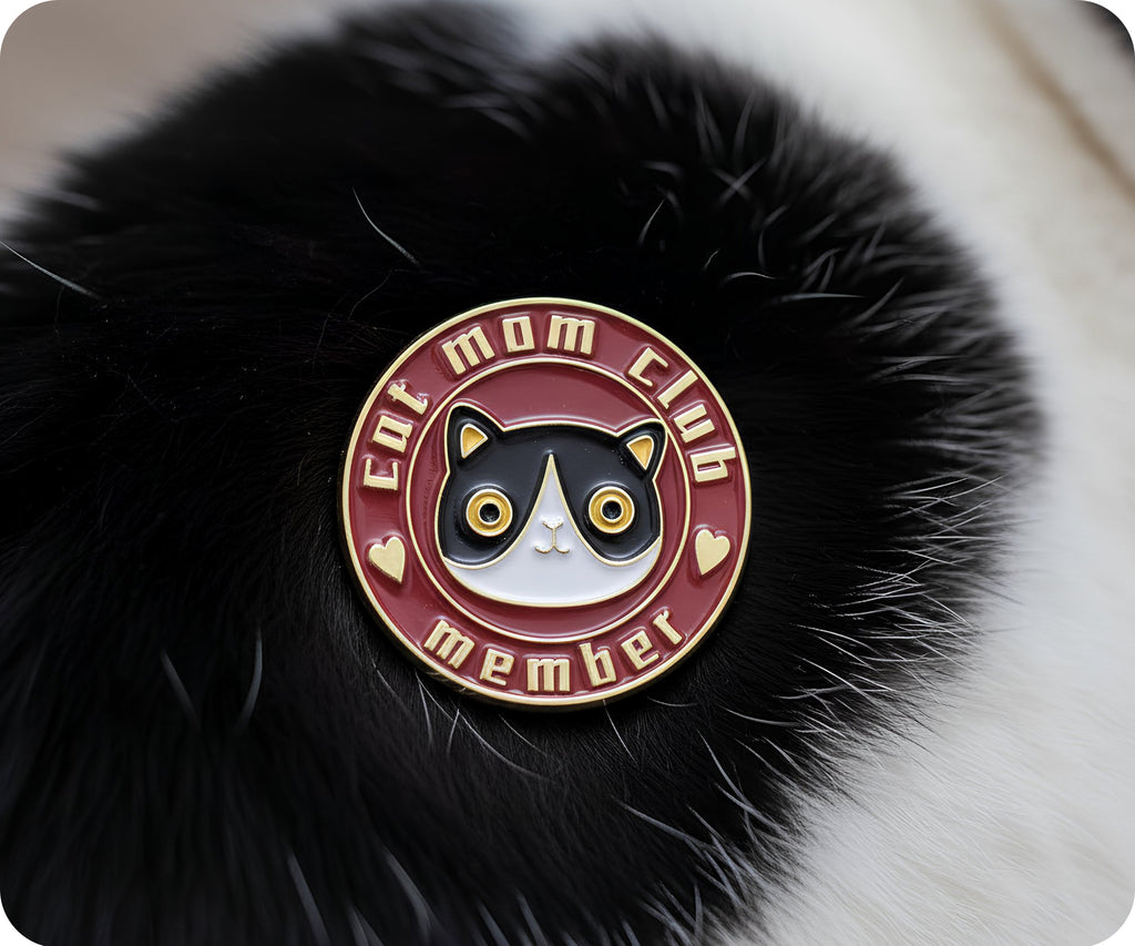 Cat Mom Club Member Pin Badge