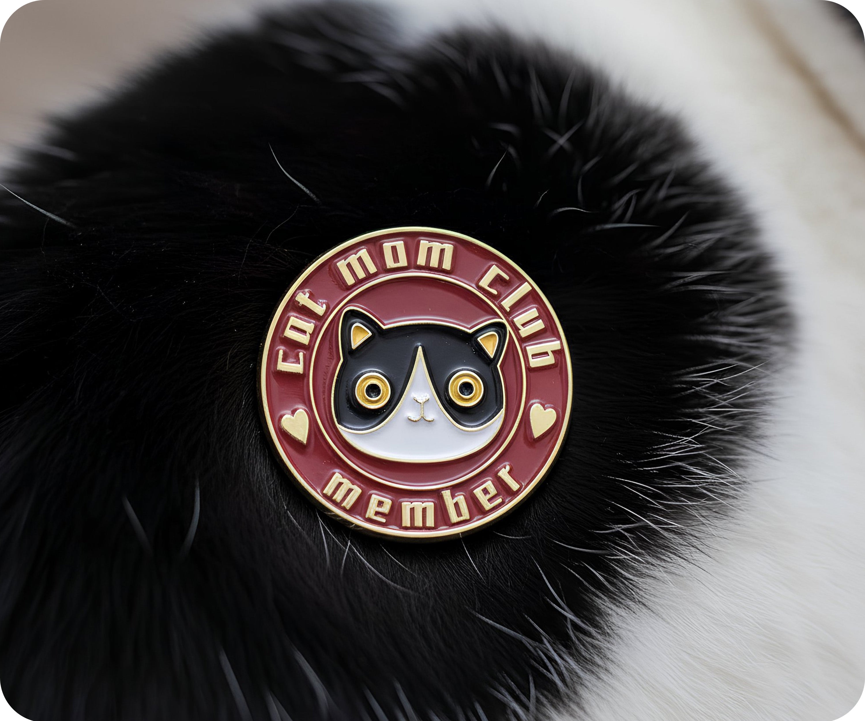 Cat Mom Club Member Pin Badge
