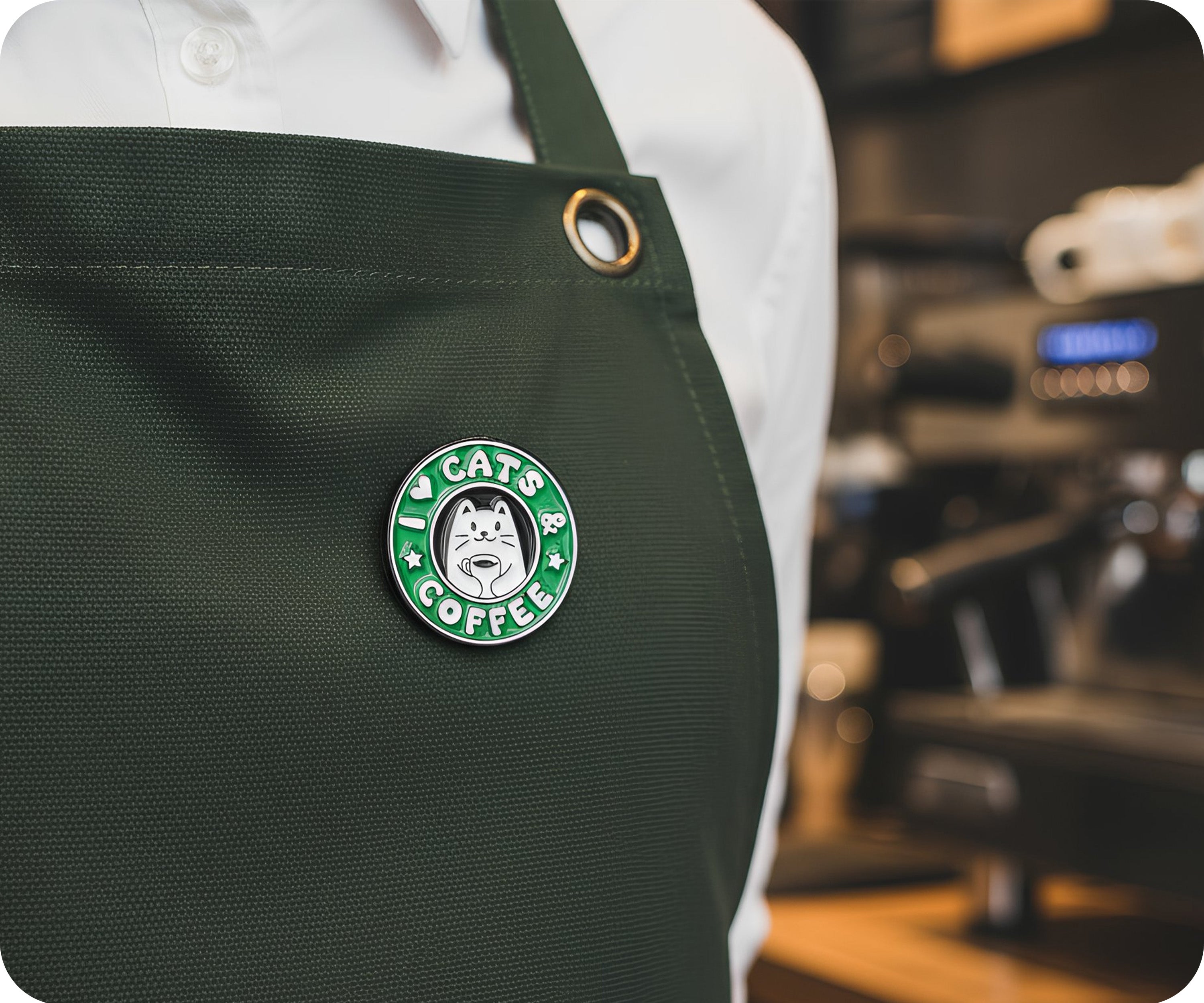 Insignia Me encantan los gatos y el café Imagen secundaria del producto