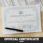 Divorce in a Box – Funny Novelty Gag Gift Set with Divorce Certificate, Application Form, Drinks Voucher, Dating Coupon, Party Horn & Stickers