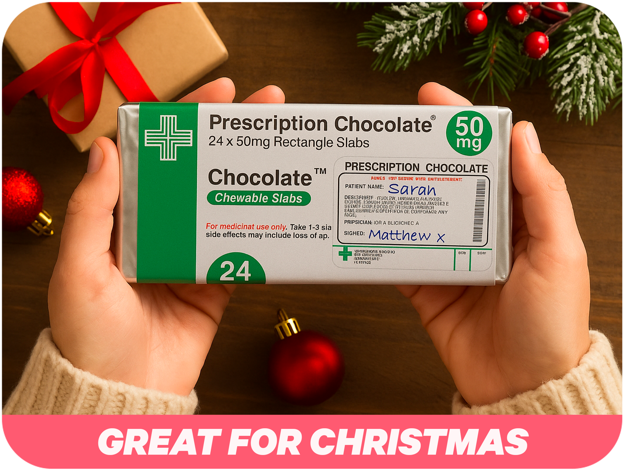 10 X Prescription Chocolate Bar Wrappers | Novelty Joke Fits Most Chocolate Bars
