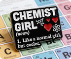 Chemist Girl Science Pin Badge