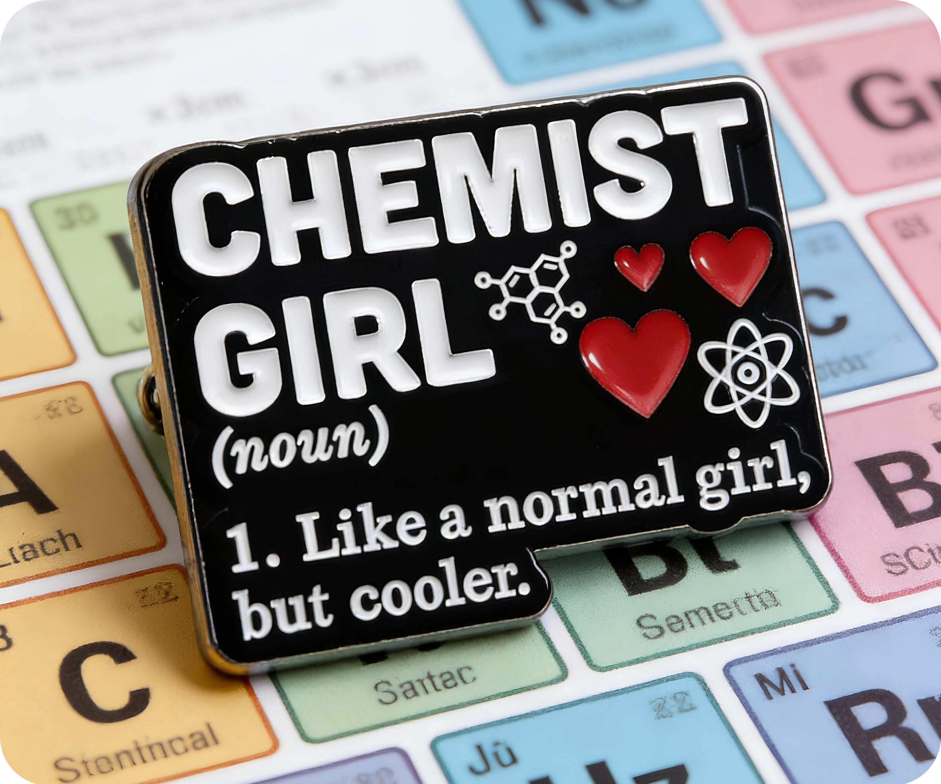Chemist Girl Science Pin Badge