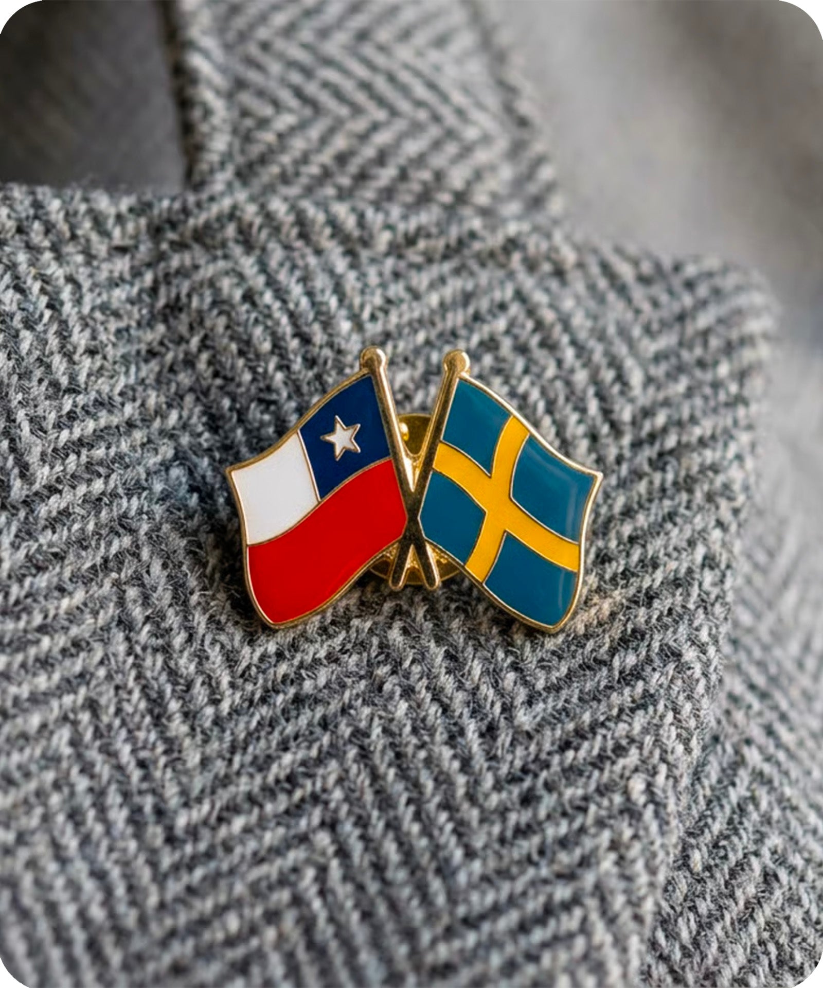 Chile & Sweden Friendship Pin Badge Secondary image