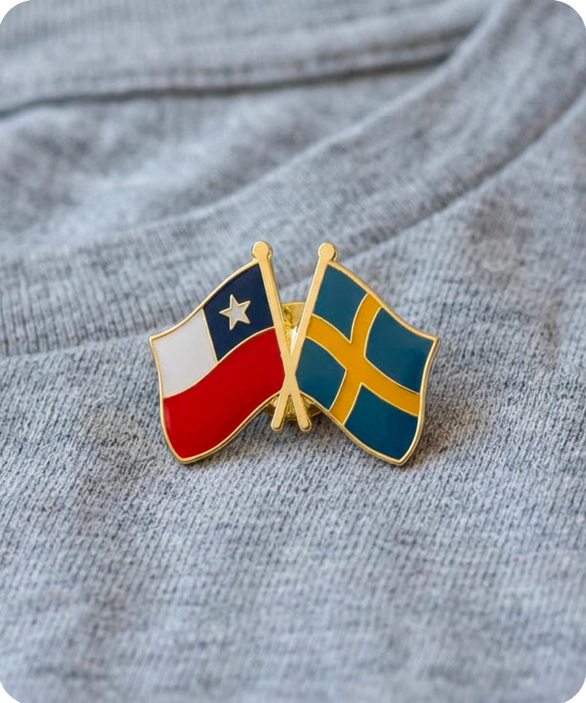 Chile & Sweden Friendship Pin Badge