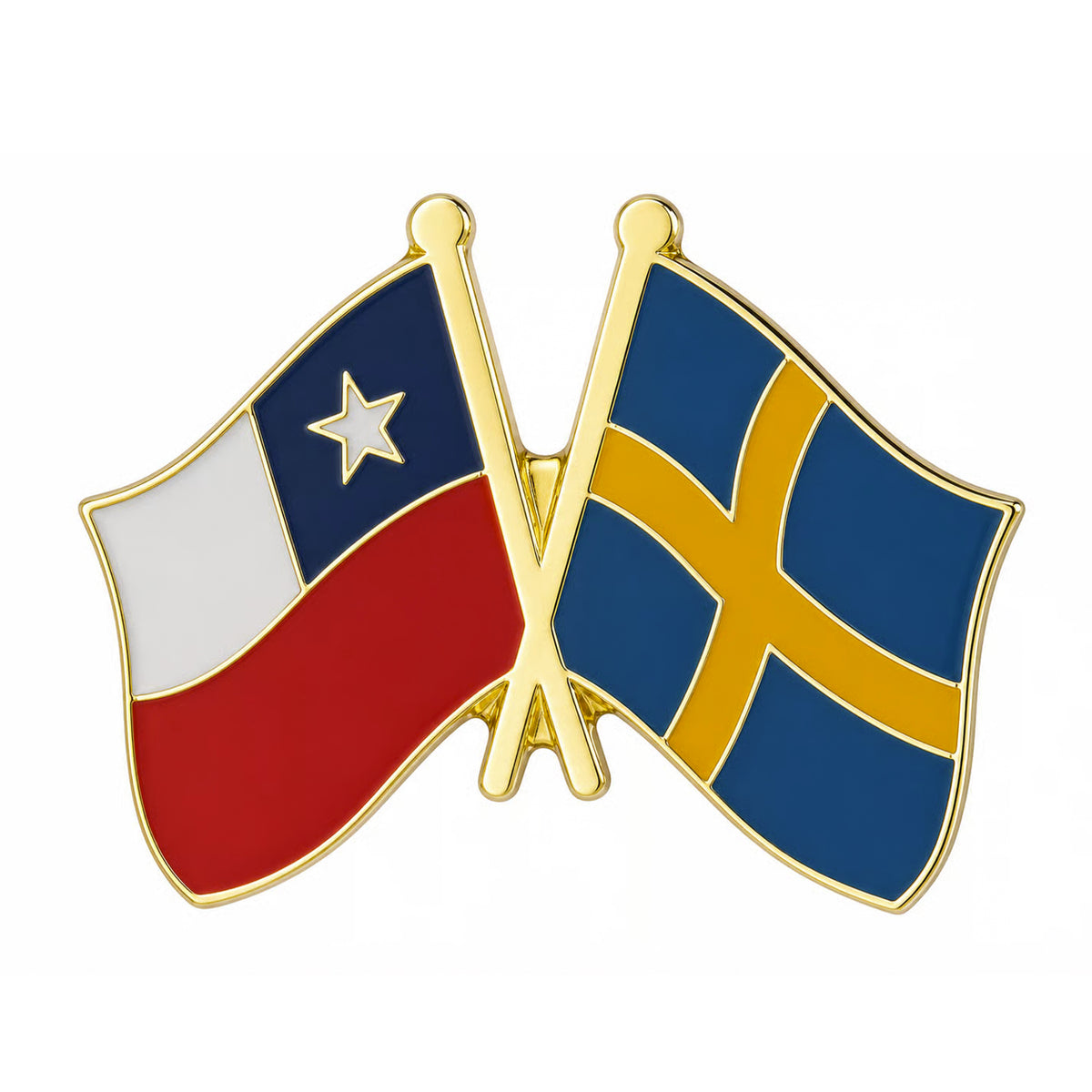 Chile & Sweden Friendship Pin Badge