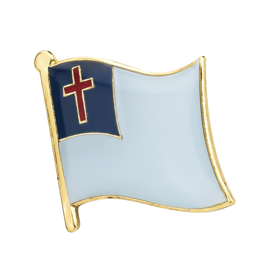Christian Flag Pin Badge