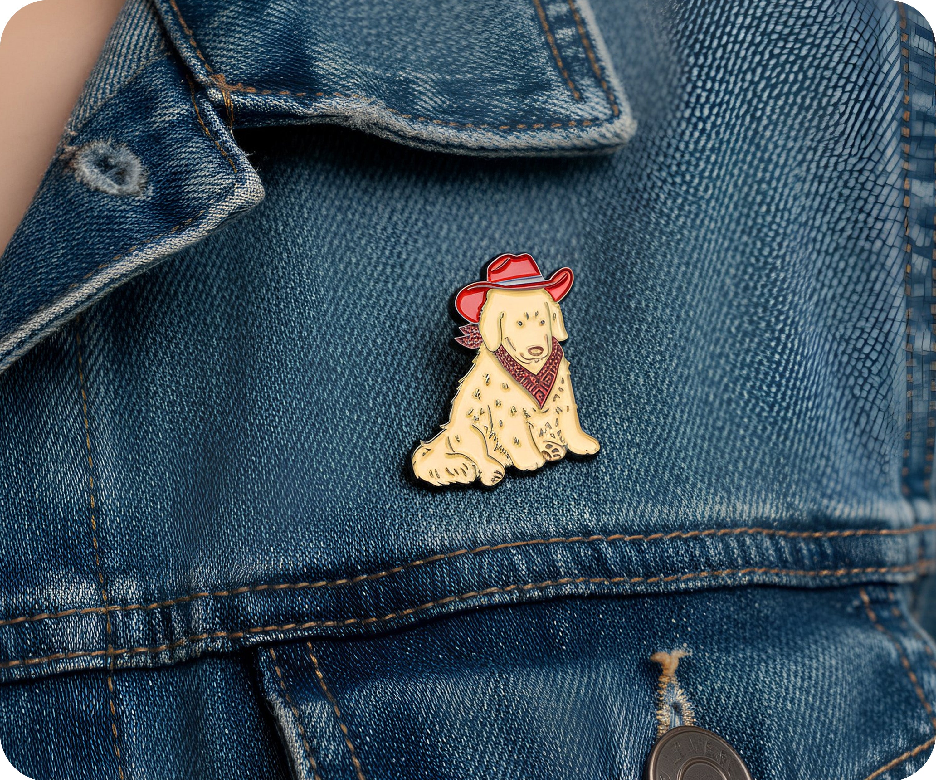 Insignia de pin de cachorro de perro vaquero de Texas Labrador Imagen secundaria del producto
