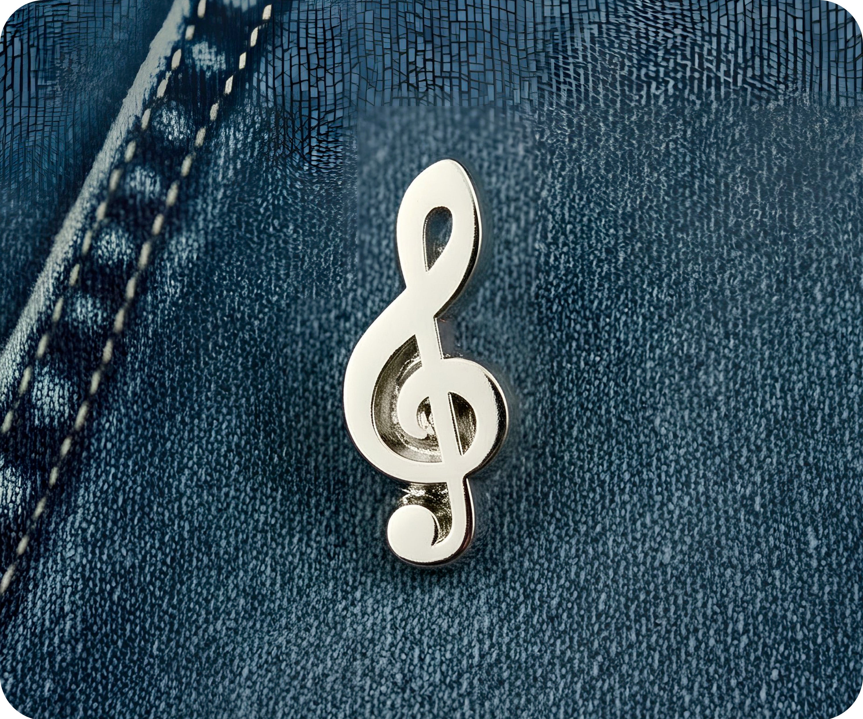 Insignia de pin de nota musical de clave de sol Imagen secundaria del producto
