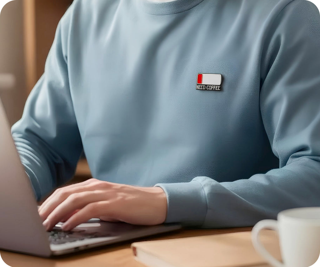 Social Battery Need A Coffee Pin Badge