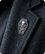 Memento Mori Coffin Enamel Lapel Pin Badge