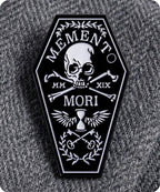 Memento Mori Coffin Enamel Lapel Pin Badge