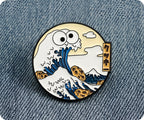 Insignia de alfiler "La Gran Ola de Kanagawa" de Cookie