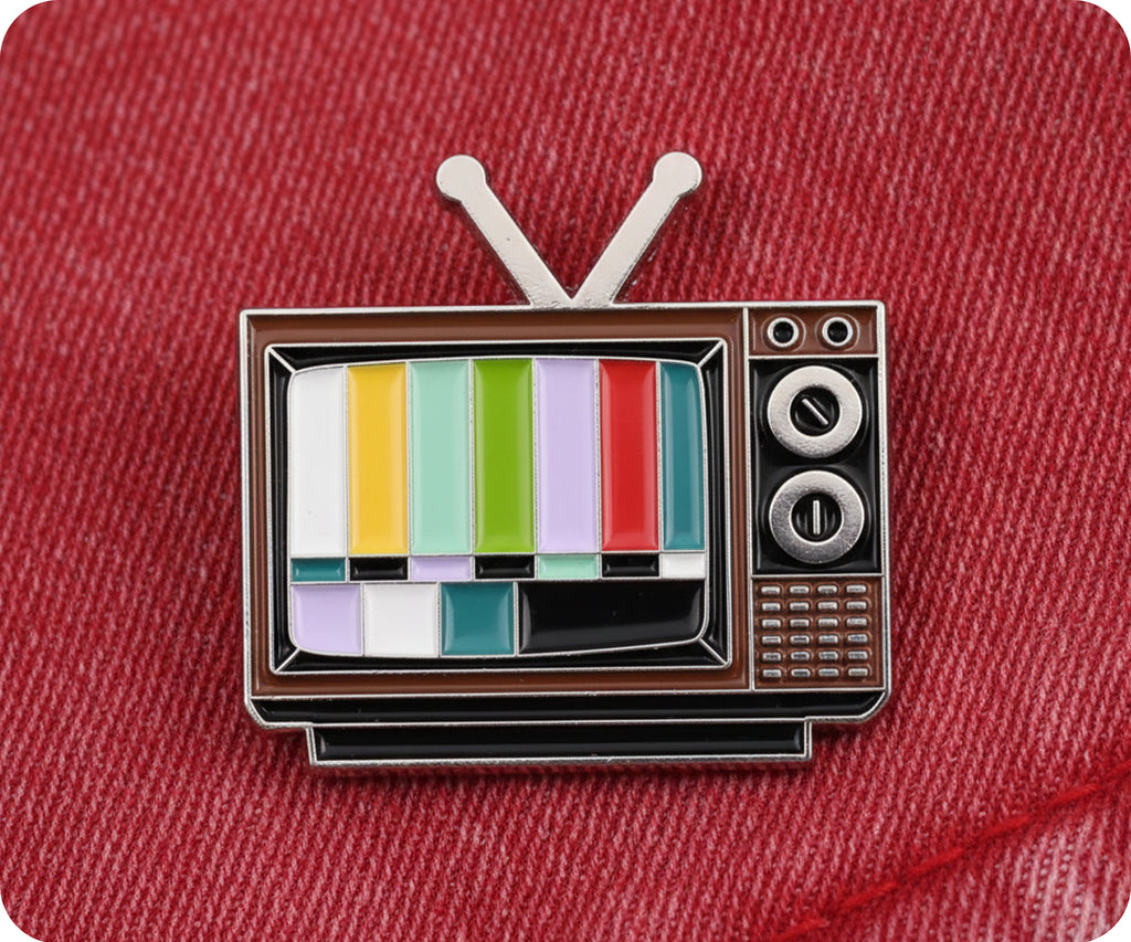 Vintage CRT TV Broadcast Colour Bars Pin Badge