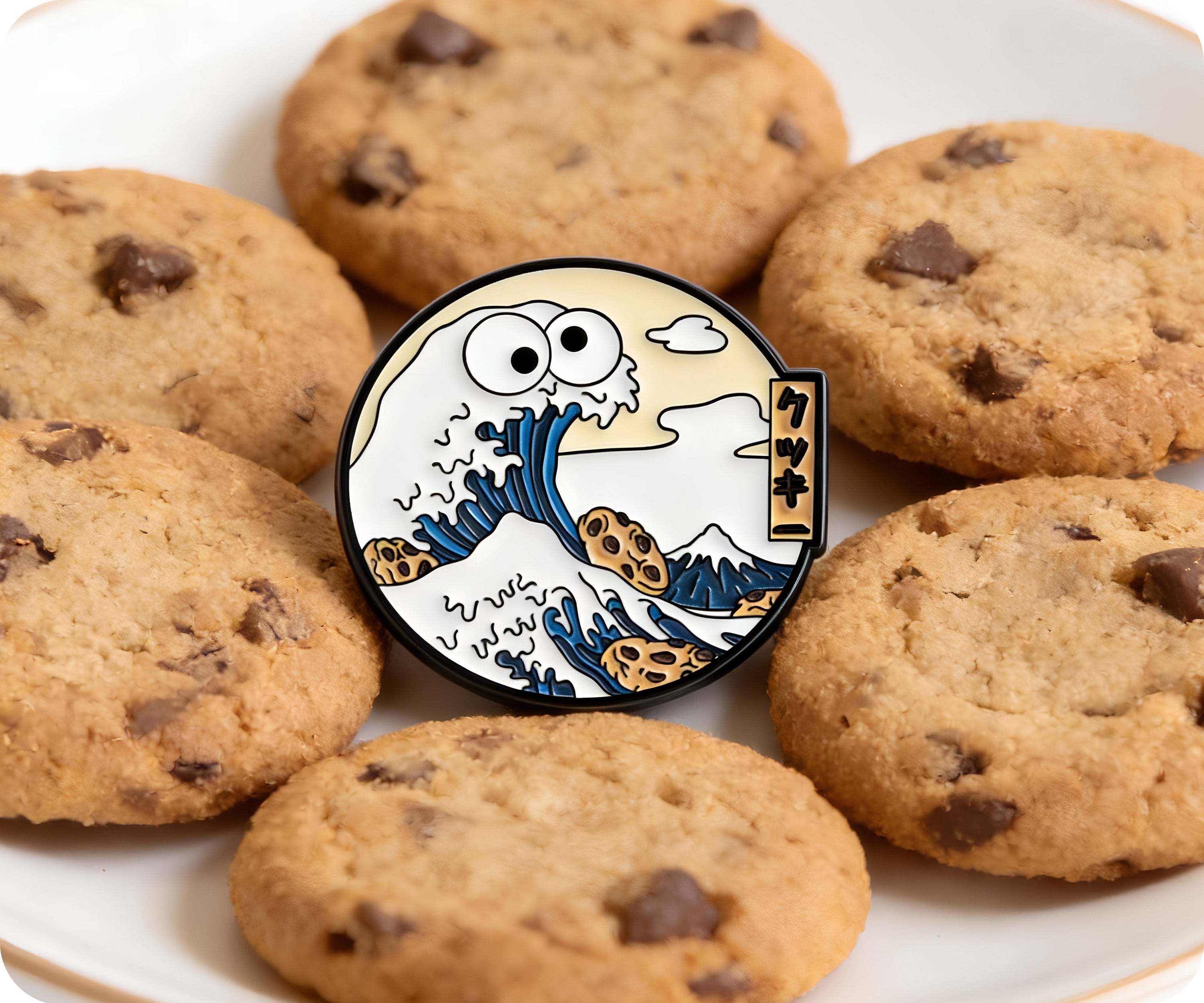 Insignia de alfiler "La Gran Ola de Kanagawa" de Cookie