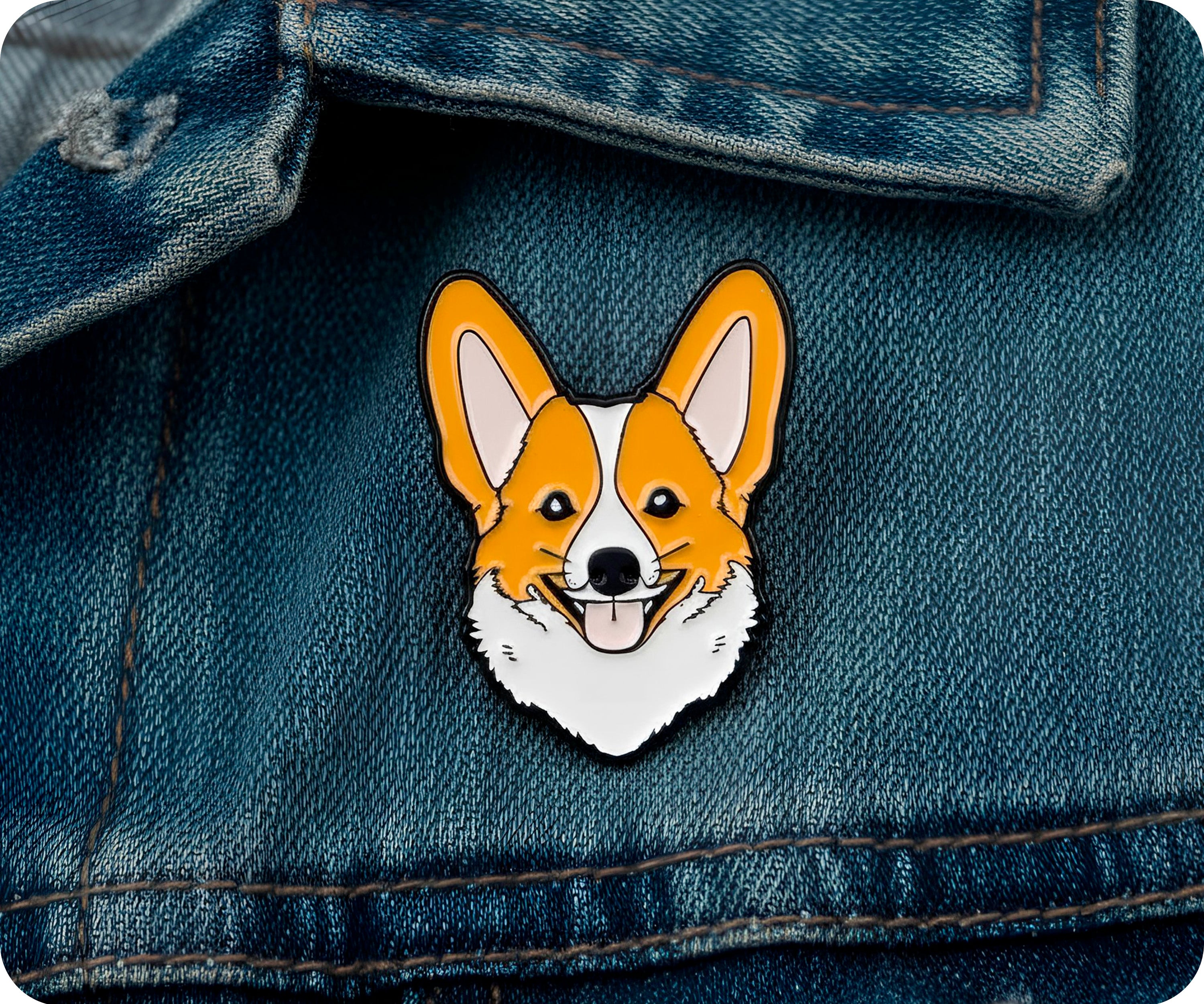 Pin con diseño de perro Corgi Imagen secundaria del producto