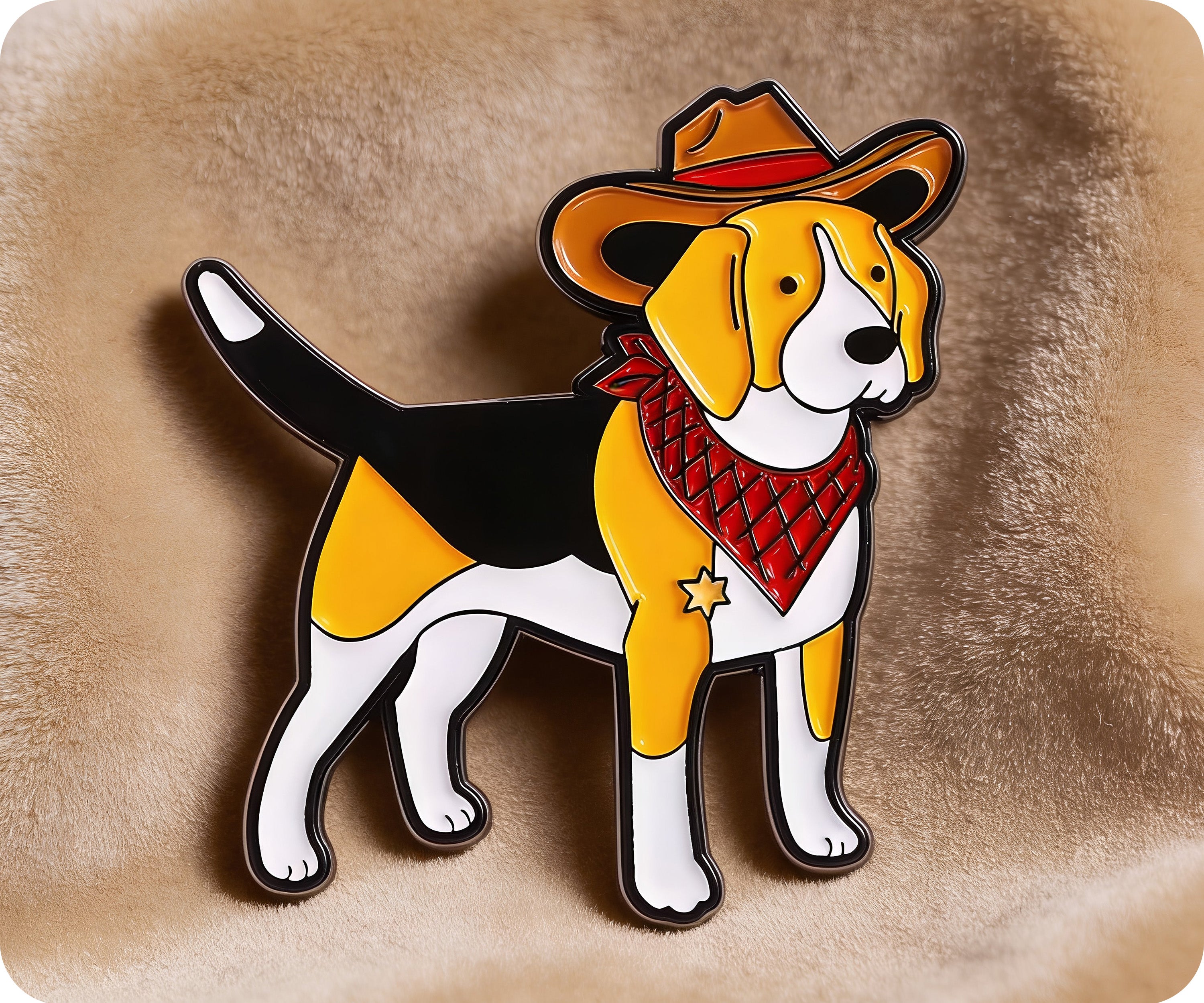 Insignia de perro beagle sheriff del Oeste