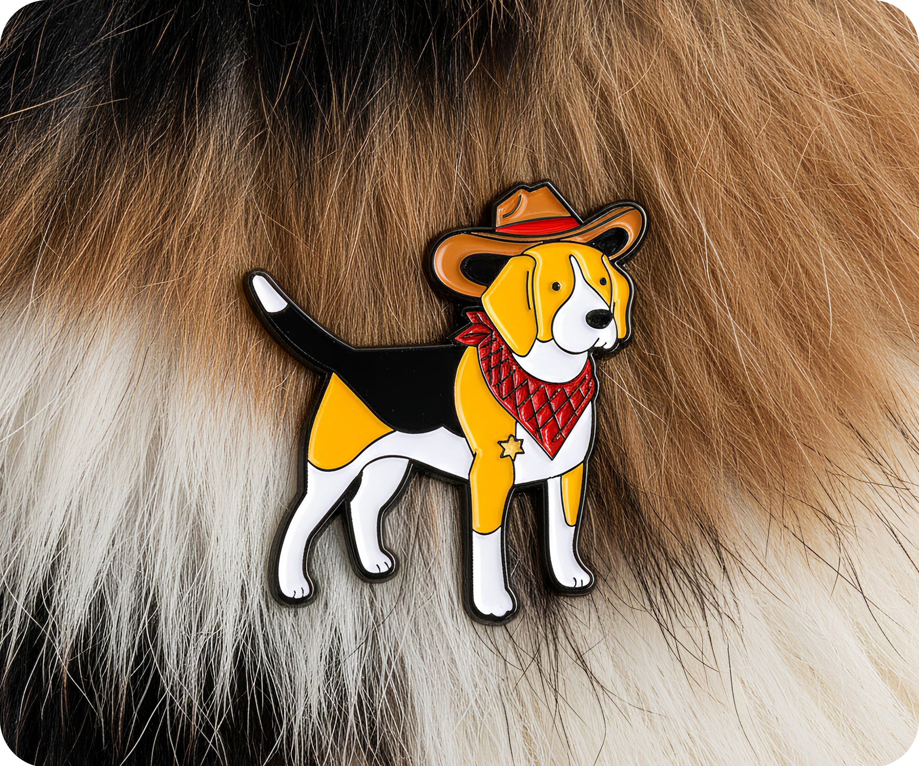 Insignia de perro beagle sheriff del Oeste