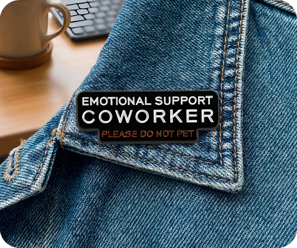 Emotional Support Co Worker Pin Badge