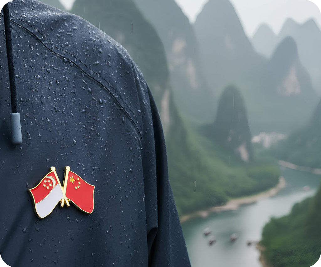 Singapore & China Friendship Pin Badge