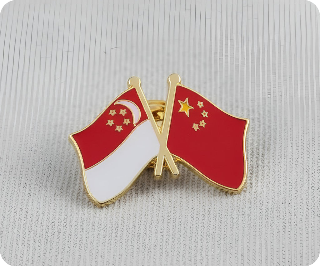 Singapore & China Friendship Pin Badge