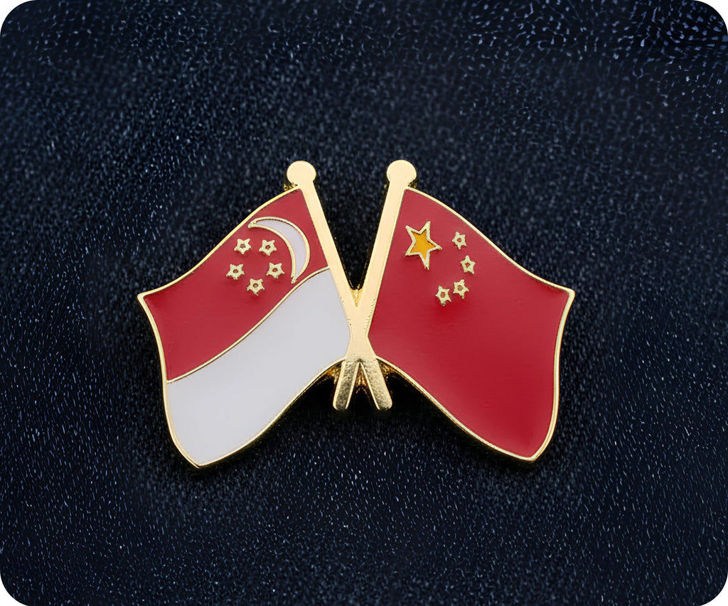 Singapore & China Friendship Pin Badge