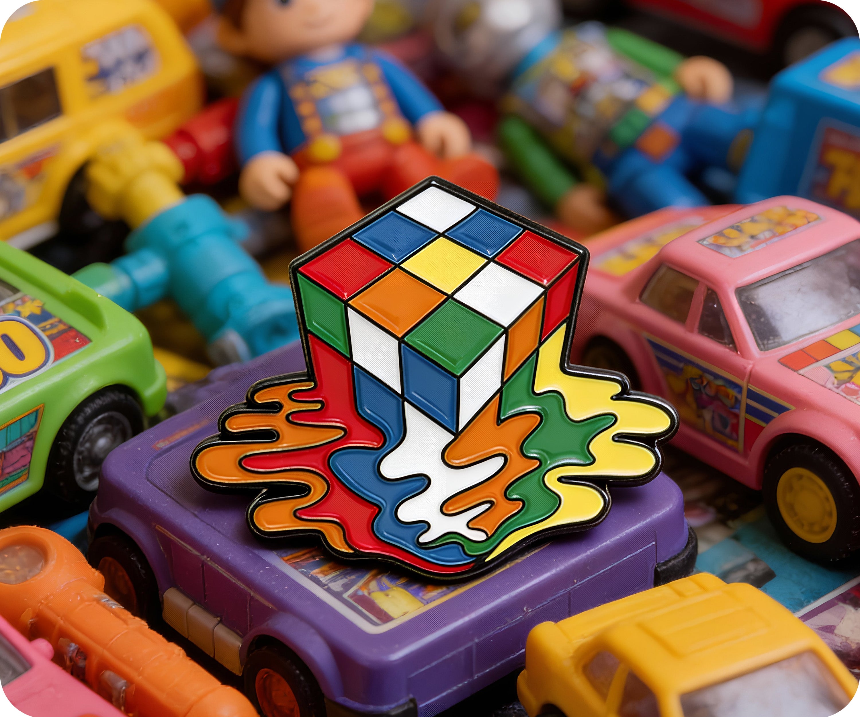 Melting Magic Cube Pin Badge