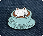 Catpuccino Cup & Saucer Coffee Pin Badge