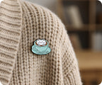 Catpuccino Cup & Saucer Coffee Pin Badge